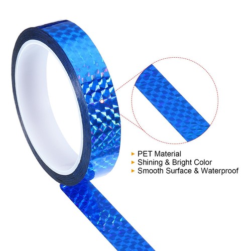 20mmx50m Prism Tape, Holographic Reflective Adhesive Craft Wrap Decoration, Blue - Picture 3 of 5