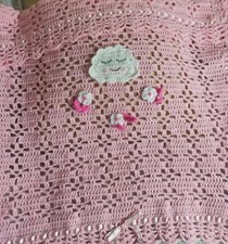 Copertina nuvoletta e fiori lana  uncinetto idea regalo nascita 💝bimba