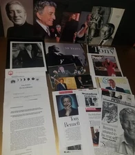 TONY BENNETT PRESS KIT W/ PUBLICITY PHOTO ,BIO , MAG ARTICLES , IMAGES , BUTTON 