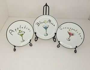 Pottery Barn Martini Coaster Plates 3 Appetizer Condiment 4 Ebay