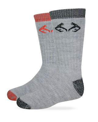Realtree Youth Boys Merino Wool Blend  Boot Socks 2 Pair Pack