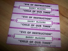 3 Barry McGuire Eye Of Destruction / Child Of Our Times Jukebox Title Strip