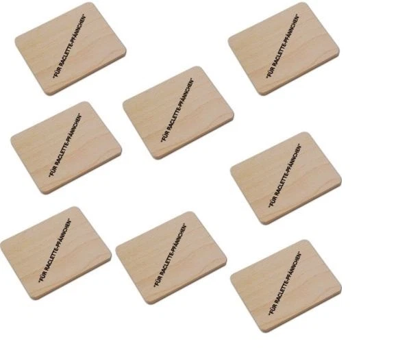 MARKENLOS 8 x Raclettebrettchen mit Aufdruck Raclette Untersetzer für Raclette Pfännchen