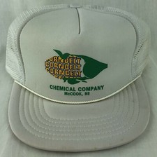 Cornbelt Chemical SnapBack Trucker Mesh Hat Cap White Corncob Farm Nebr Vintage