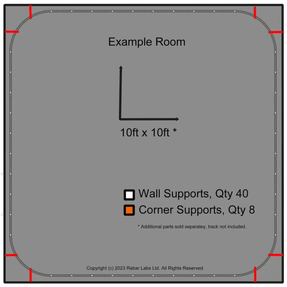 HO Scale Wall Mount Room Kit for Bachmann, Kato, Walthers & Marklin Train Track - Image 3 of 4