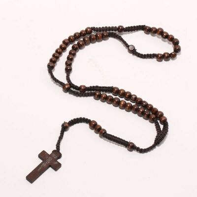 Collana Con Ciondolo Croce Cristo Ges&ugrave; Perline Di Pietra Naturale Braccialetti Della Vergine Maria Per Donna Uomo Rosari Cattolici Gioielli Religiosi