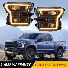2x Full Led Projector Headlights Wsequential Turn For Ford F150 2015-2016 2017