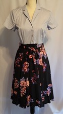50s Style Retro Swing Dress Fit & Flare Floral Sz S