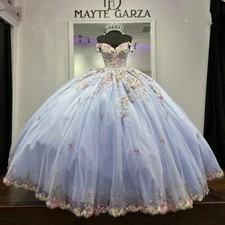 3D Flowers Quinceanera Dresses Princess Colorful Sweet 15 16 Evening Ball Gowns