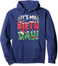It's My Birthday Christmas Funny Bday Xmas Santa Unisex Hooded Sweatshirt