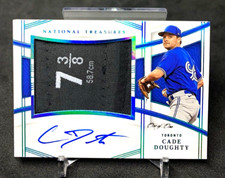 2023 Panini National Treasures Cade Doughty Hat Tag Patch Auto Platinum 1/1