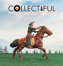 BRITAINS VINTAGE LEAD FIGURE - WILD WEST - COWBOY ON HORSE - PISTOL   1749