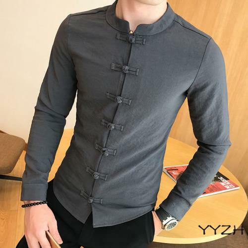 Mens Chinese Style Cardigan Slim Fit 