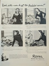 1945 vintage Royal typewriter Print Ad. portable electric. Post WWll. thumbnail