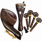 Rosewood Violin Accessories outfit, Fiddle Fittings Carved Violin Tailpiece peg