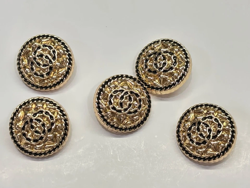 Knöpfe Set 5 Stück Chanel CC Knopf Ø 23 mm Metall Dior YSL Versace Prada D&G LV - Bild 4 von 4
