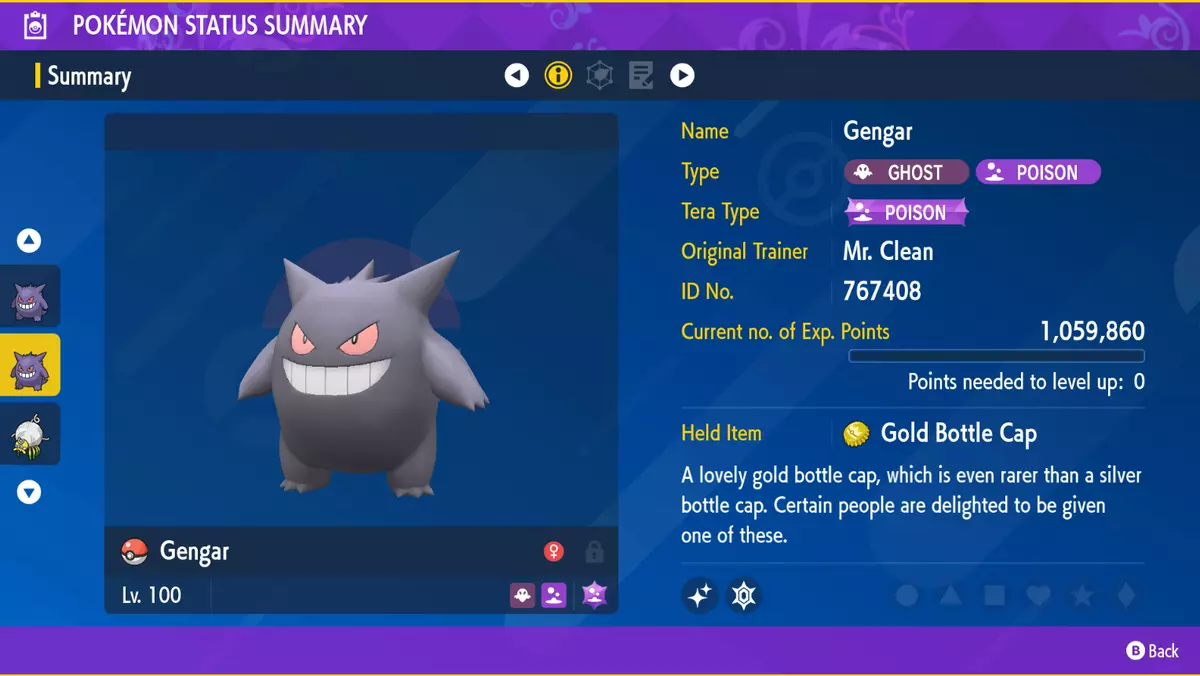 6IV Shiny Gengar Pokemon Scarlet and Violet