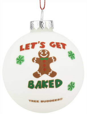 Tree Buddees Gingerbread Man Get Baked Funny Glass Christmas Ornament 420 