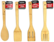 Cooking Concepts Bamboo wooden Kitchen Utensils turner fork spoon slotted turner