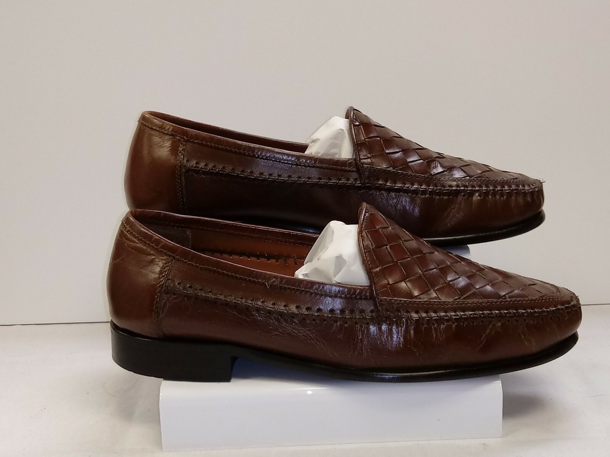 専用5 Bostonian slip on Brown Leather Weaved Woven Loafers 27846 Men US