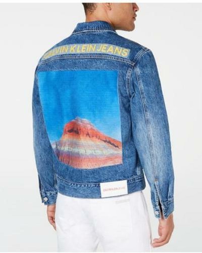 Mountain-Print Denim Trucker Jacket 