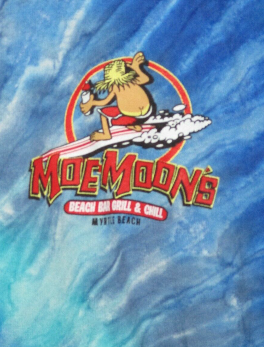 Moe Moon's Bar Grill & Chill Men's Blue Spiral Tye Dye Shirt L MYRTLE