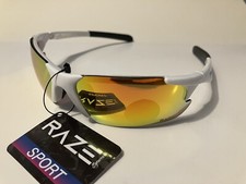 RAZE Eyewear Sunglasses Peak White Frame Mirrored Lens 12413