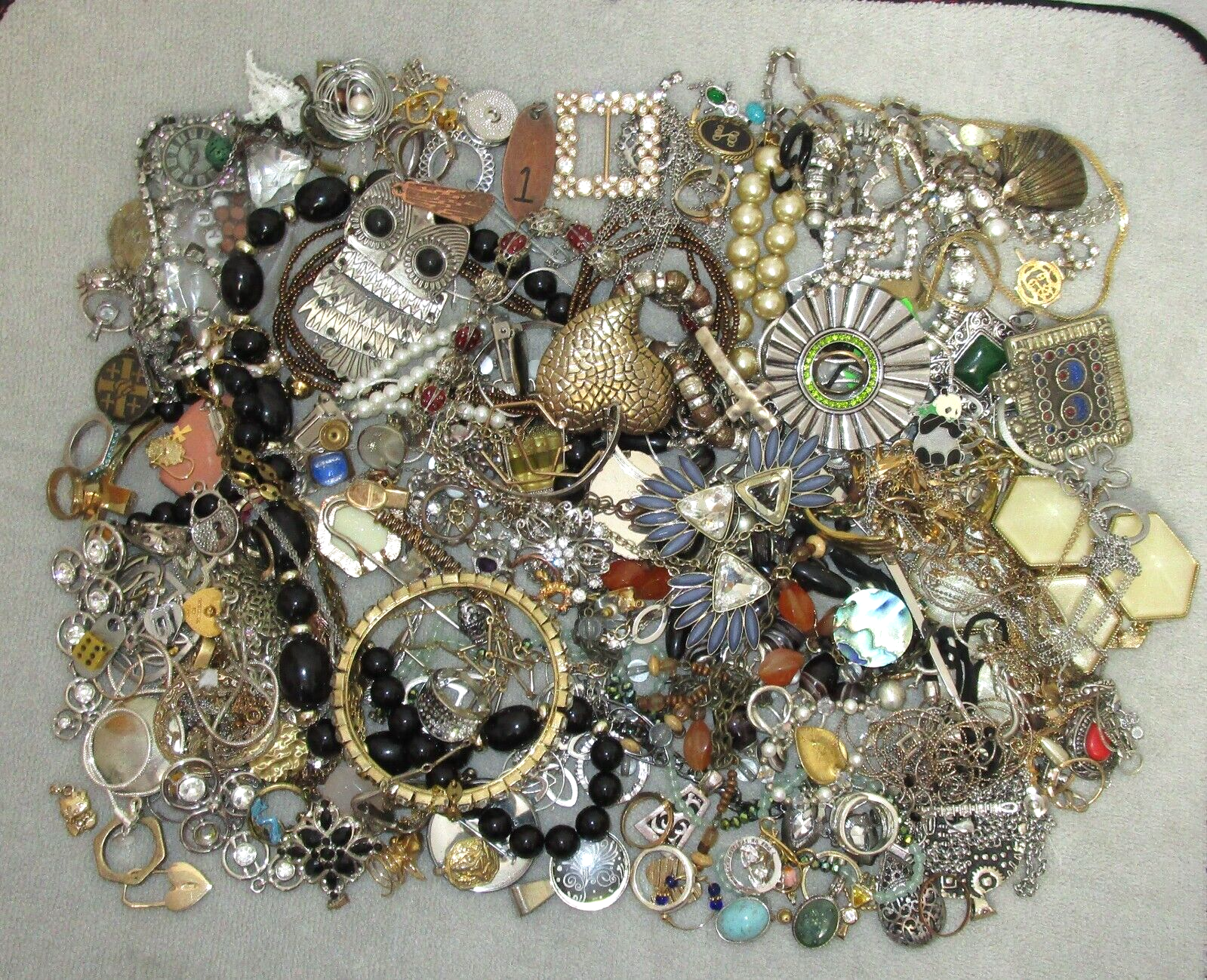 Huge Vintage Now Estate JUNK DRAWER Jewelry Lot Harvest Craft 3.9 LBS