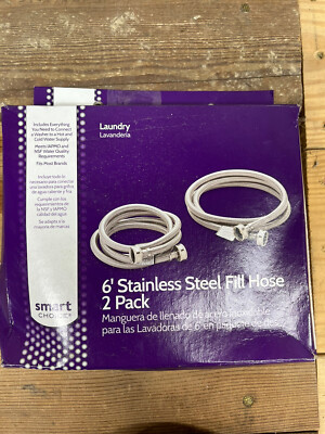 Smart Choice 6' Stainless Steel Braided Washing Machine Fill Hoses