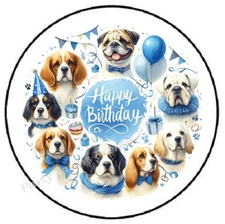 HAPPY BIRTHDAY DOG ENVELOPE SEALS LABELS STICKERS PARTY FAVORS