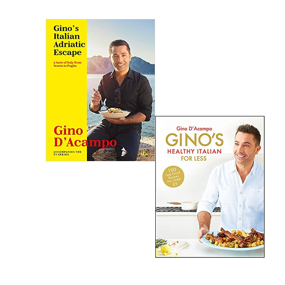 Gino's Italian 2 Books Set (Gino's Healthy Italian for Less, Adriatic Escape)NEW