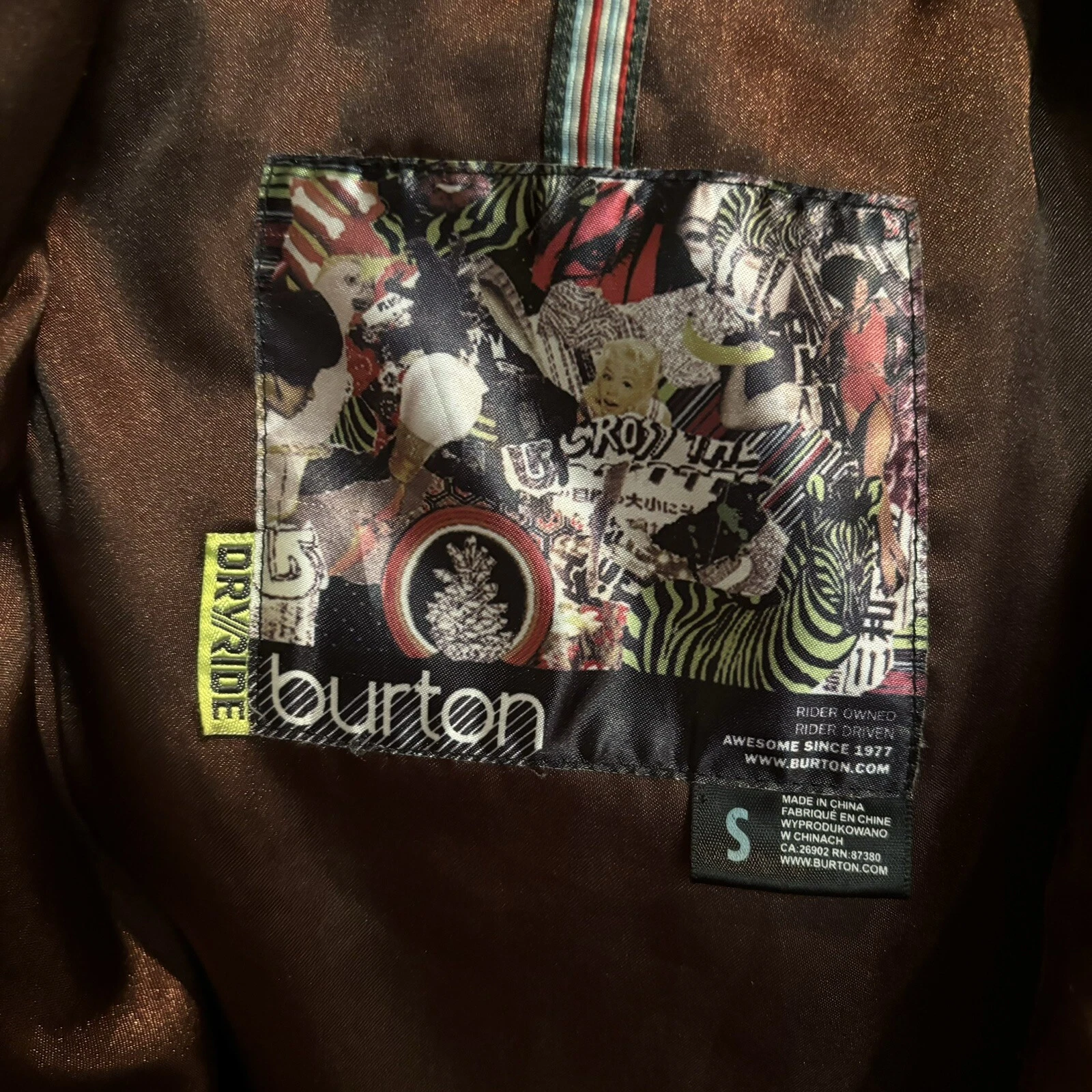 burton snow ski cherish dryride jacket