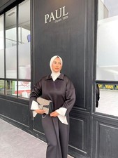 Dubai Black Abaya Set for Women Ramadan Eid Modest Islamic Dress with Hijab