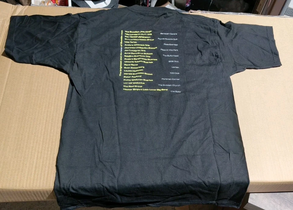 JOBLOT x 10 Swedish Jazz Vintage Black 100 % cotton T shirts Mens - Image 2 of 4