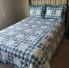 3 Piece Set- LAURA ASHLEY BRAMBLE BERRY PATCHWORK Full /Double Quilt  Two Shams