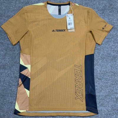 Adidas Terrex Pro Shirt Mens Small Orange Mesh Performance Trail Running NWT$60