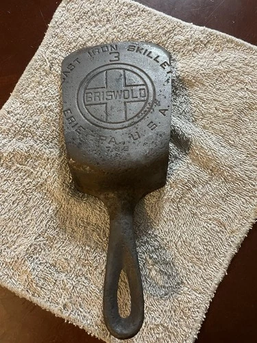 Vintage Griswold Large Logo #3 Cast Iron Spatula with Some Pitted Patina
