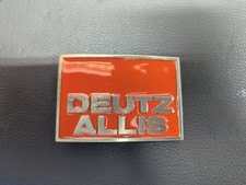 Vintage Deutz Allis Belt Buckle Dealer Exclusive Orange Silver Tone Made in U.S.