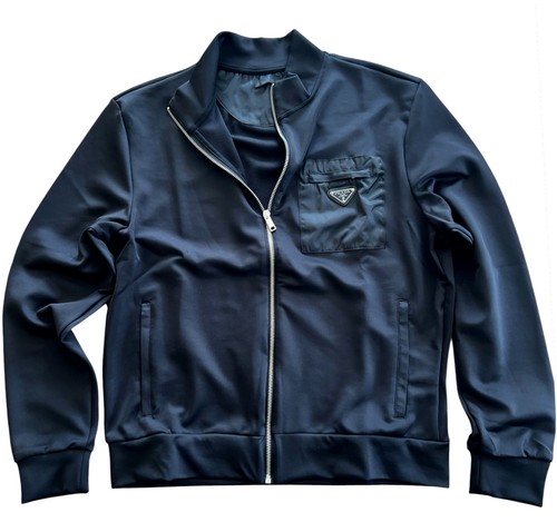 Prada Zipper Technical Re-Nylon Logo-Plaque Zipper  Jacket Size Medium / Large