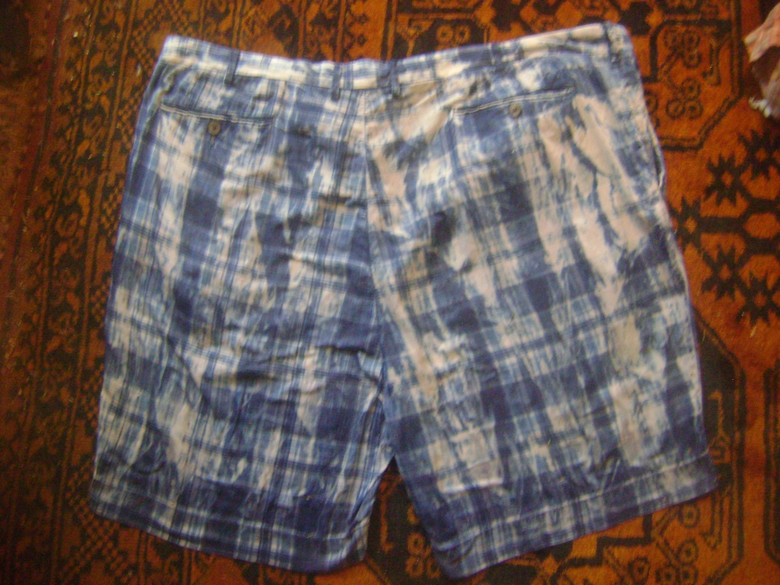 VINTAGE POLO RL 44B 44G 9.5"NSEAM AUTHENTIC INDIAN MADRAS COTTON SHORTS; EXC