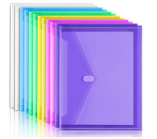 12PCS Expandable File Folders Plastic Portfolio Document US Letter A4 6 Color
