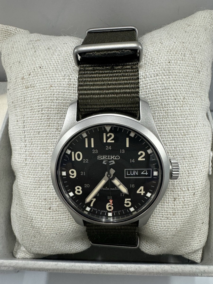 Seiko SRPJ85 Black Dial Nylon Band Automatic Men's Watch | eBay