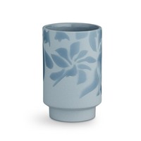 KäHler Design - Blumenvase Tischvase Keramik - Dekovase Mit Floralem Muster Blau