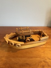 Large Childrens Handcrafted Wooden Boat Beaut...