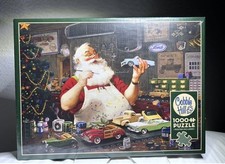 Cobble Hill Puzzle Christmas Santa Painting Cars Toys Poster 1000 pc
