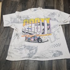 Scott Bloomquist Racing T-Shirt Adult XL The Outlaw (Pit Hole) Distressed White