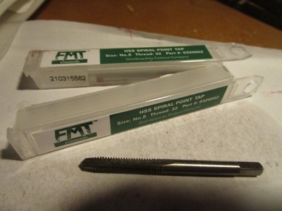 #8-32 HSS 2 Flute H3 Spiral Point FMT  Plug Tap QTY 2