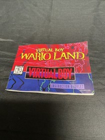 Nintendo Virtual Boy Wario Land Cartridge and Manual Instruction Booklet