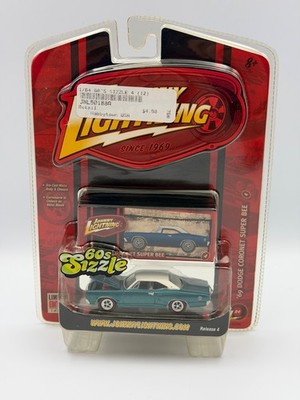 Johnny Lightning 60's Sizzle 1969 Dodge Coronet Super Bee, Blue, 1:64, NIB