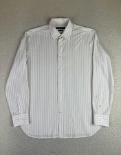 John Varvatos USA Mens Dress Shirt 15.5 32/33 White Stripe Regular Fit LS